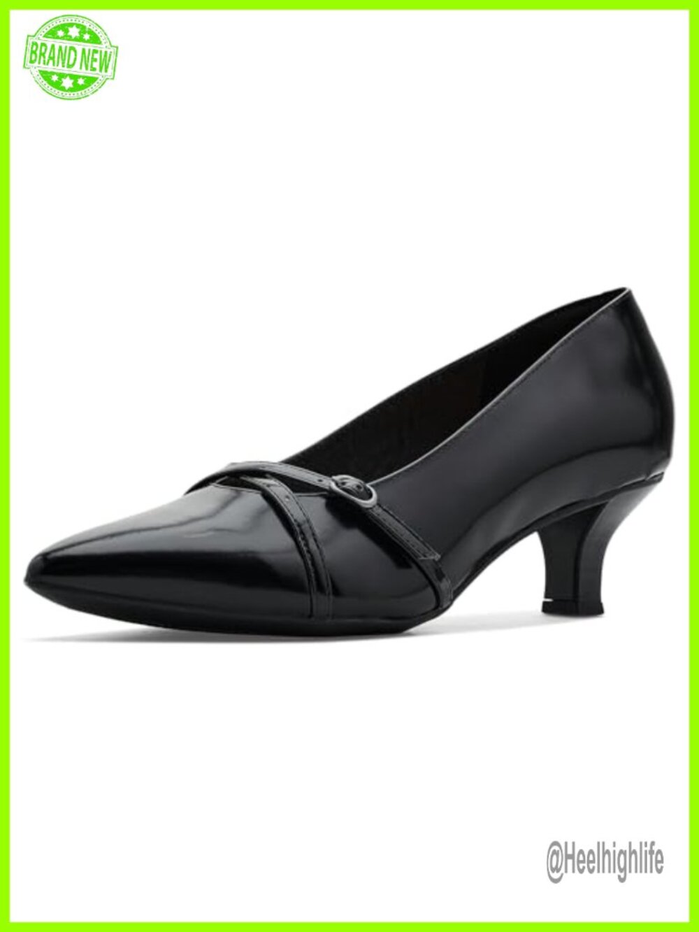 Kitten Heel Pointed Toe Buckle Pump for Business Casual